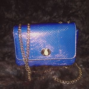 *Brand New* Blue snakeskin print purse